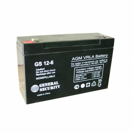Аккумулятор 6V-12Ah GS (ДхШхВ 151х51х100мм) 1.96 кг